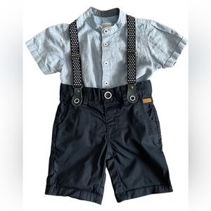 Losan 2-Piece Shirt and Shorts w/ Suspenders Toddler Clothes Set